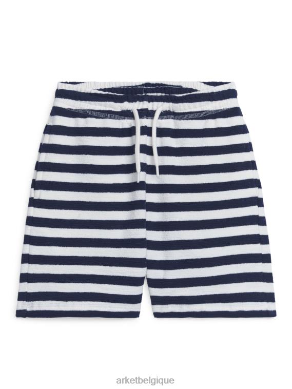 ARKET short en jersey texturé enfants bleu foncé/rayures T46DR1542 vêtements