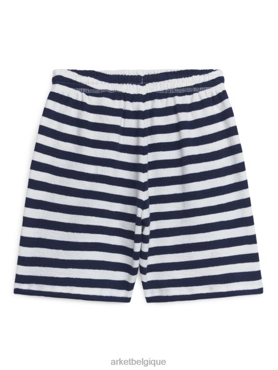 ARKET short en jersey texturé enfants bleu foncé/rayures T46DR1542 vêtements