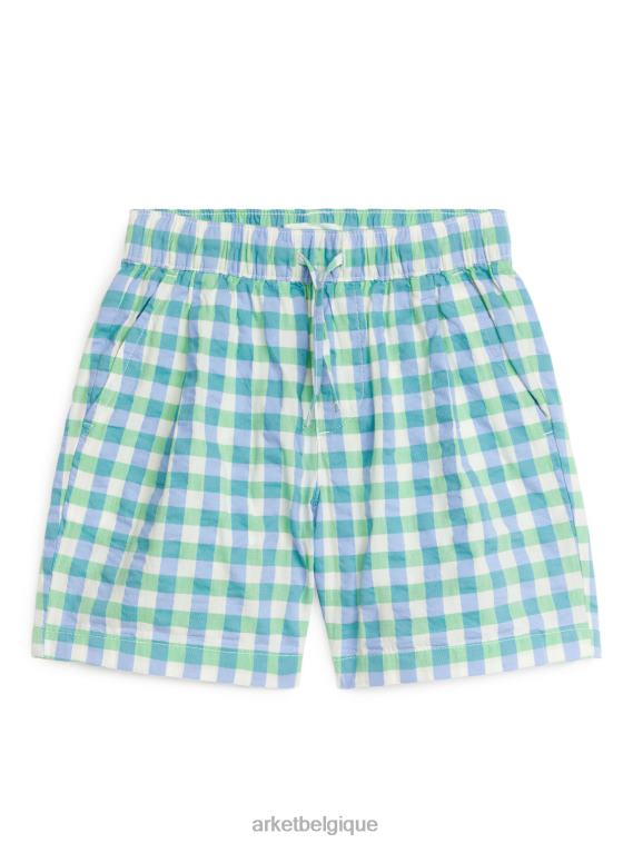 ARKET short en seersucker enfants vert/bleu/blanc T46DR1557 vêtements