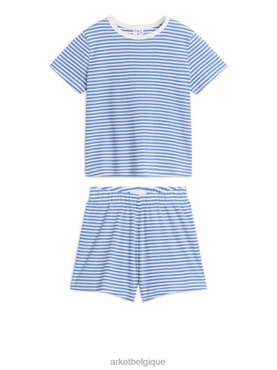 ARKET ensemble de pyjama court en jersey enfants bleu blanc T46DR1669 vêtements