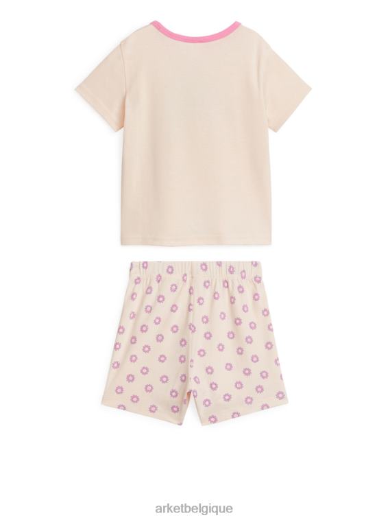 ARKET ensemble de pyjama court en jersey enfants orange clair/fleur T46DR1664 vêtements