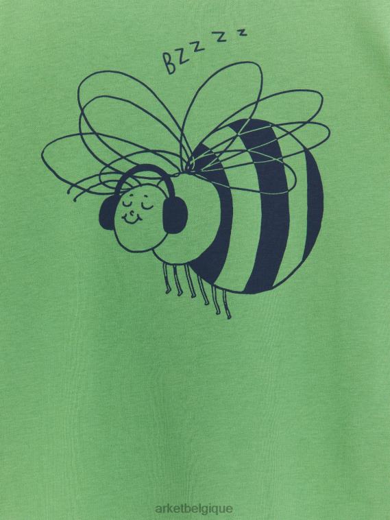 ARKET ensemble de pyjama court en jersey enfants vert/bourdon T46DR1663 vêtements