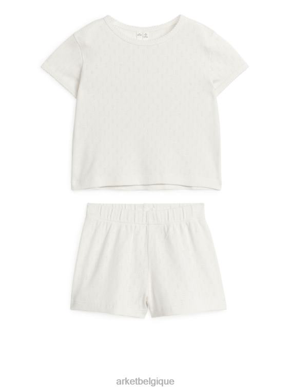 ARKET ensemble de pyjama court en pointelle enfants blanc cassé T46DR1668 vêtements