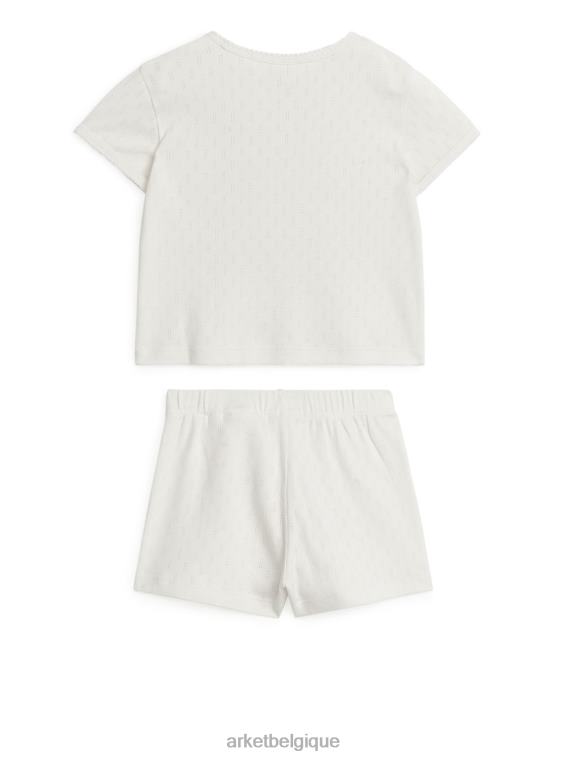 ARKET ensemble de pyjama court en pointelle enfants blanc cassé T46DR1668 vêtements