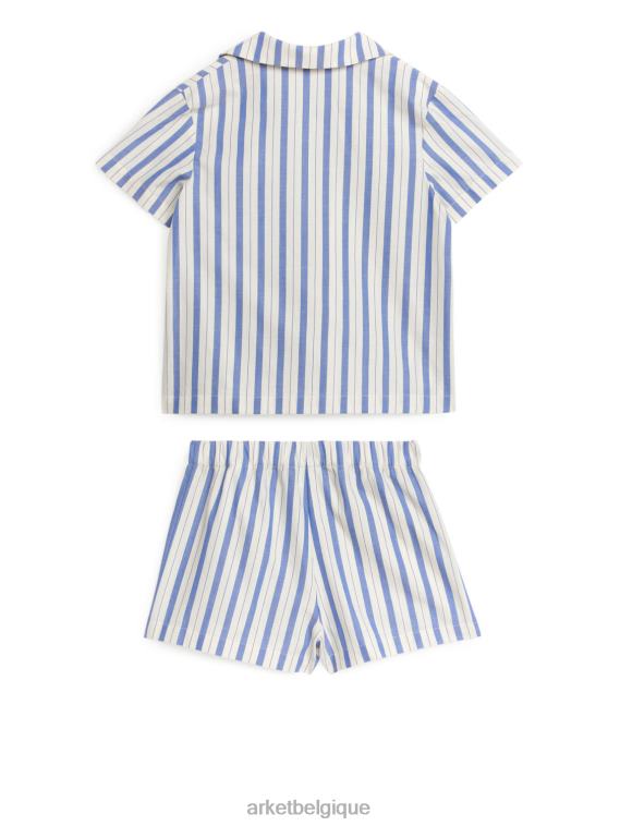 ARKET ensemble de pyjama en coton enfants bleu blanc T46DR1666 vêtements