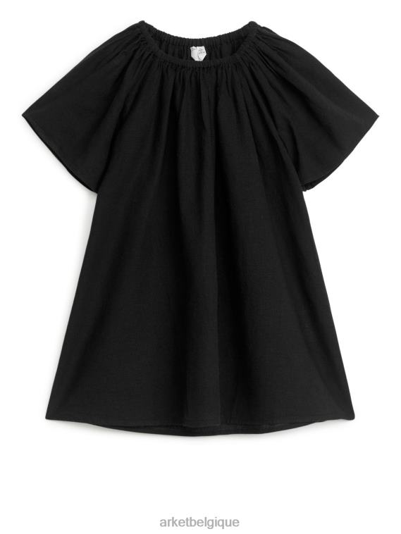 ARKET robe ample en lin et coton enfants noir délavé T46DR1380 vêtements