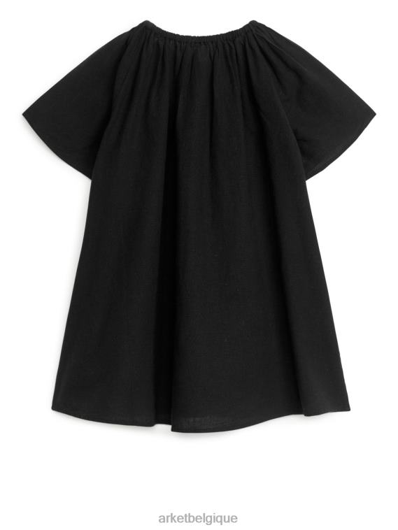 ARKET robe ample en lin et coton enfants noir délavé T46DR1380 vêtements