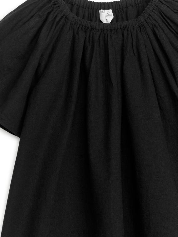 ARKET robe ample en lin et coton enfants noir délavé T46DR1380 vêtements