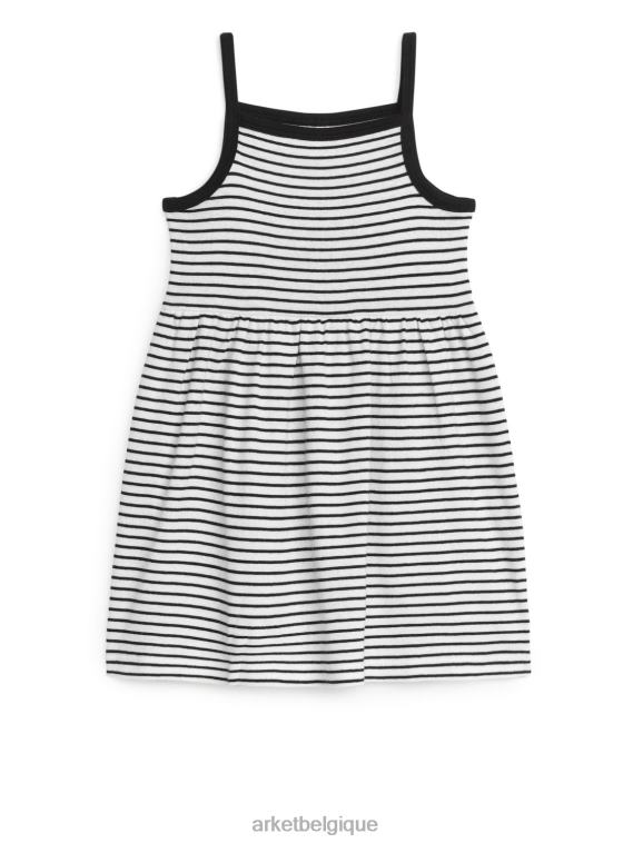 ARKET robe à bretelles en jersey enfants bandes noires T46DR1378 vêtements