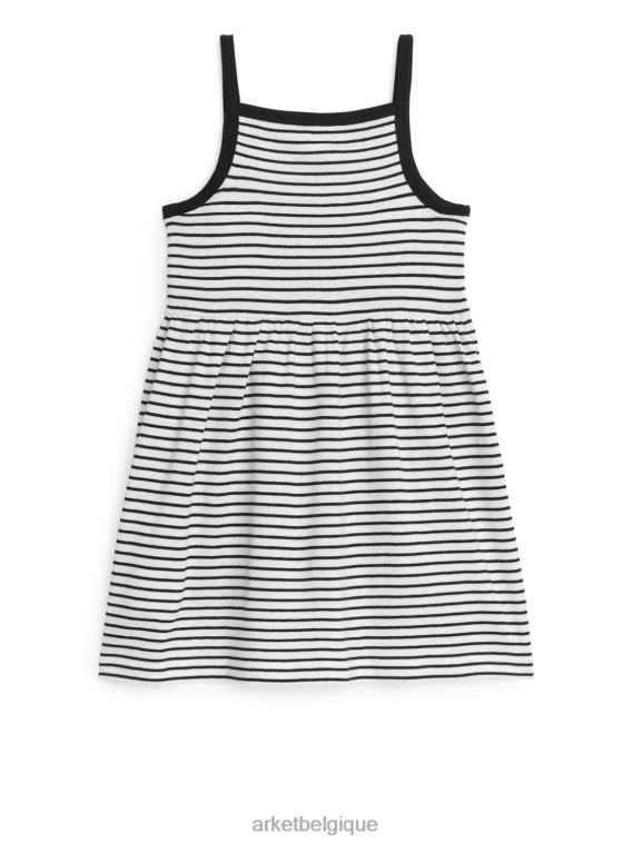 ARKET robe à bretelles en jersey enfants bandes noires T46DR1378 vêtements