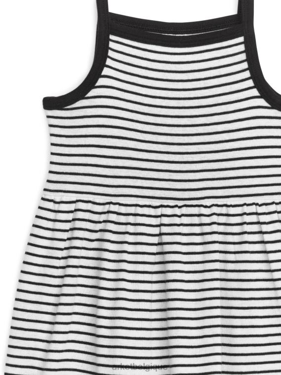 ARKET robe à bretelles en jersey enfants bandes noires T46DR1378 vêtements
