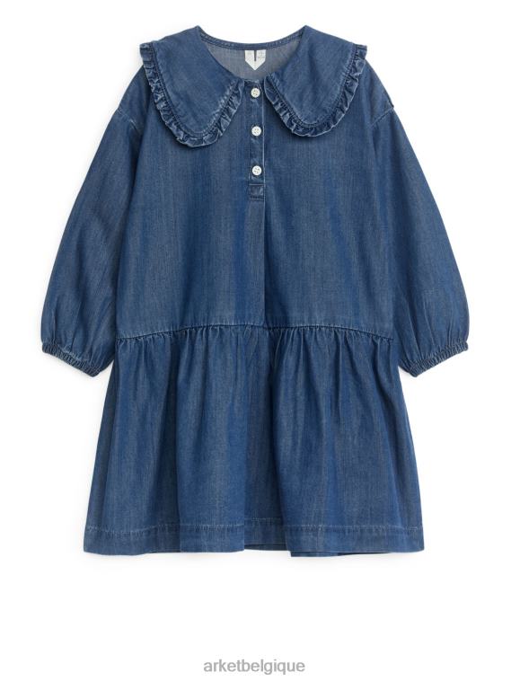 ARKET robe en flanelle à volants enfants bleu T46DR1373 vêtements