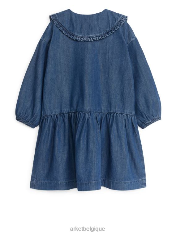 ARKET robe en flanelle à volants enfants bleu T46DR1373 vêtements
