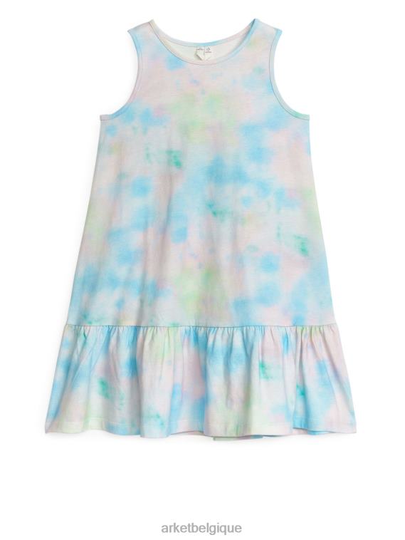 ARKET robe en jersey à volants enfants blanc/tie-dye T46DR1370 vêtements