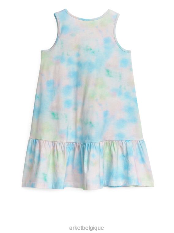 ARKET robe en jersey à volants enfants blanc/tie-dye T46DR1370 vêtements