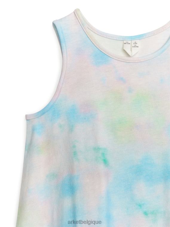 ARKET robe en jersey à volants enfants blanc/tie-dye T46DR1370 vêtements