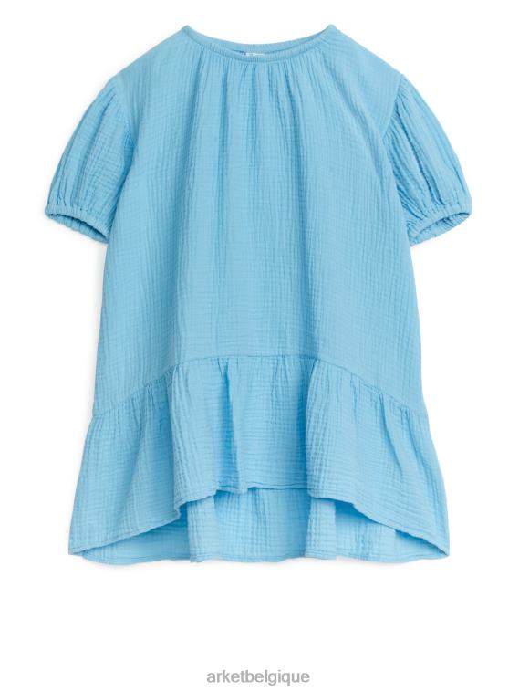 ARKET robe en mousseline de coton enfants bleu clair T46DR1379 vêtements
