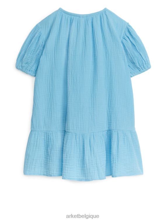 ARKET robe en mousseline de coton enfants bleu clair T46DR1379 vêtements