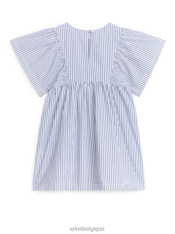 ARKET robe en popeline de coton enfants blanc bleu T46DR1382 vêtements