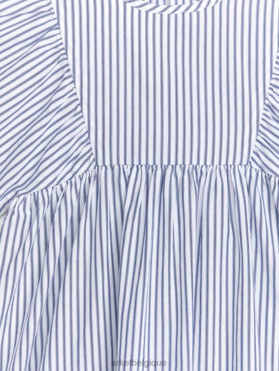 ARKET robe en popeline de coton enfants blanc bleu T46DR1382 vêtements
