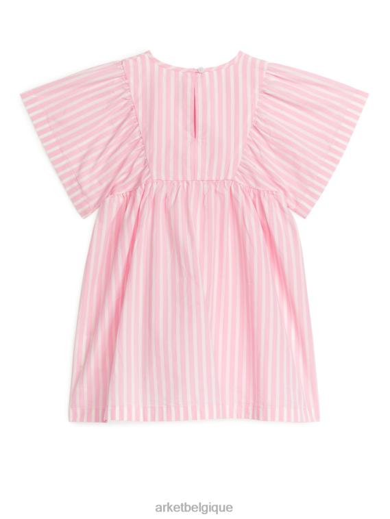 ARKET robe en popeline de coton enfants rose/rayure T46DR1381 vêtements