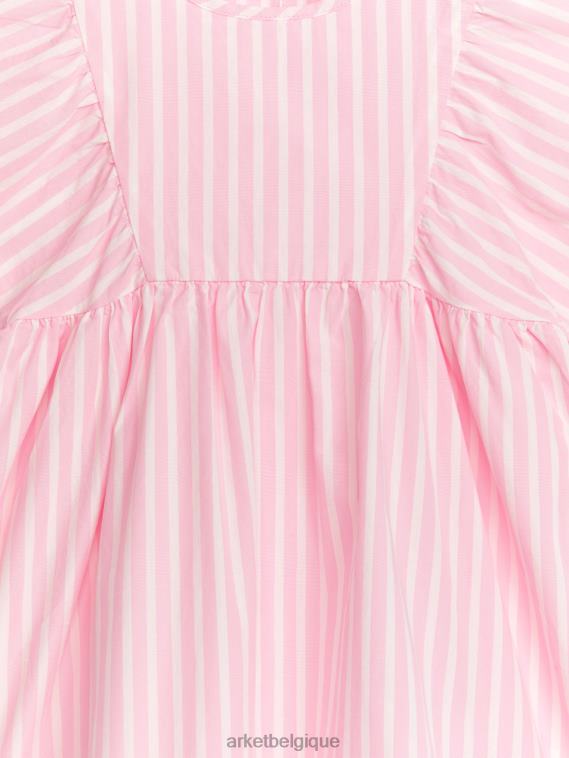 ARKET robe en popeline de coton enfants rose/rayure T46DR1381 vêtements