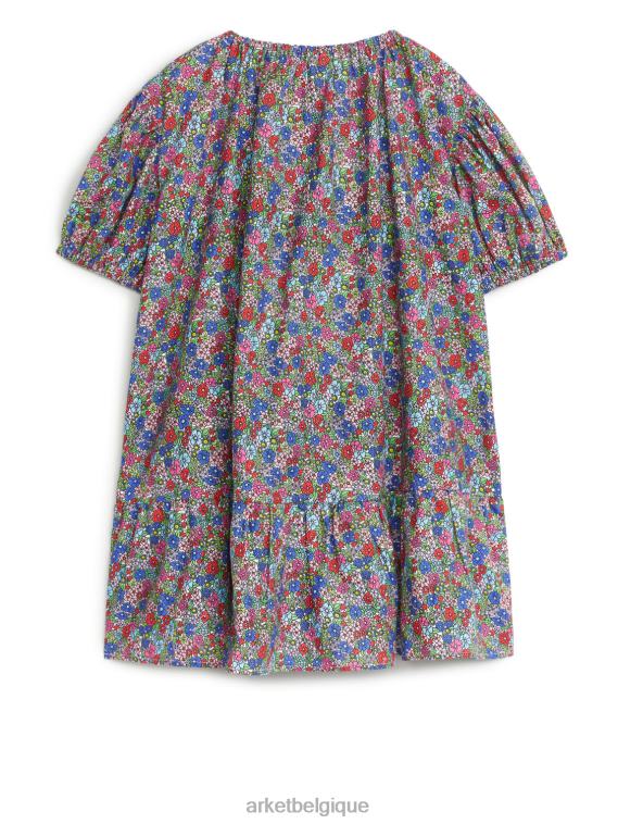 ARKET robe froncée en coton enfants multi/fleurs T46DR1371 vêtements