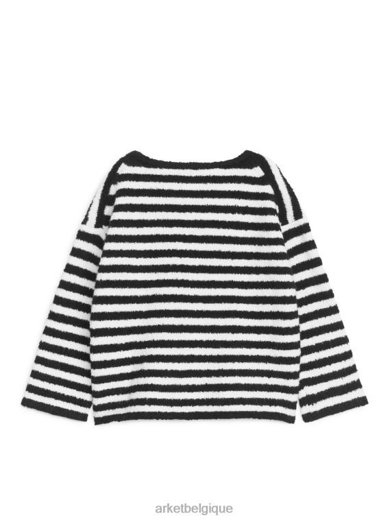 ARKET pull coupe boxy pelucheux enfants noir blanc T46DR1523 vêtements