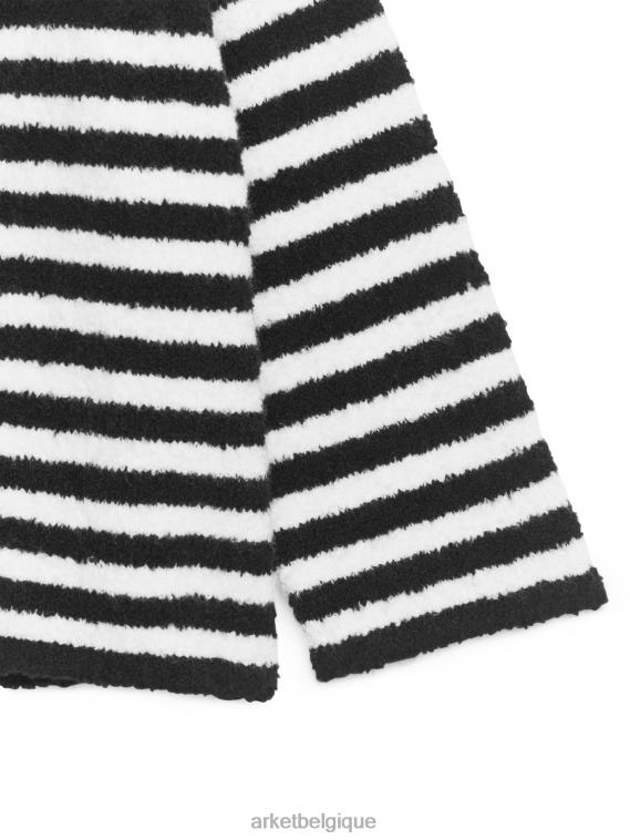 ARKET pull coupe boxy pelucheux enfants noir blanc T46DR1523 vêtements