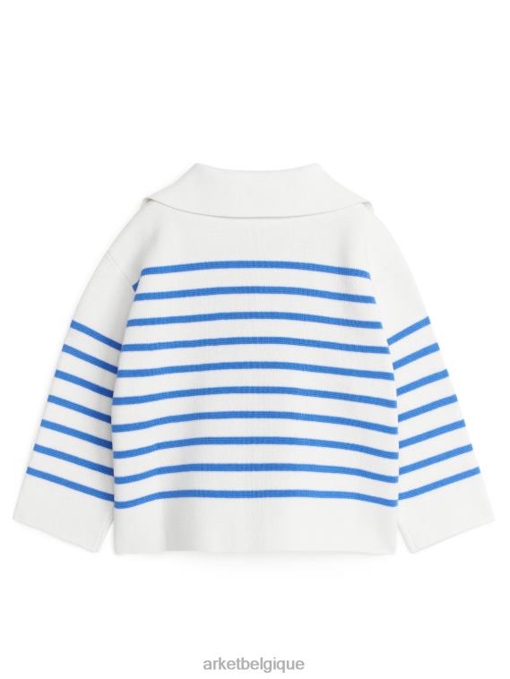 ARKET pull en coton enfants bleu vif/blanc T46DR1620 vêtements
