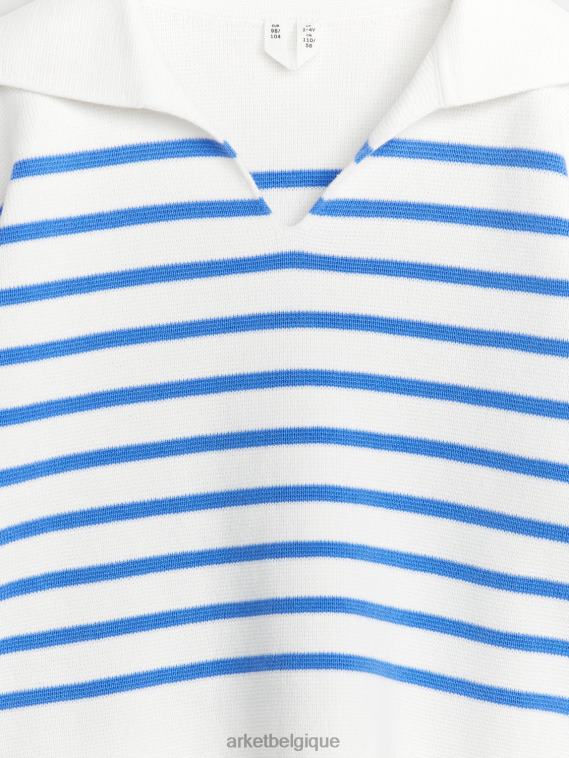 ARKET pull en coton enfants bleu vif/blanc T46DR1620 vêtements
