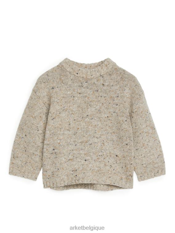 ARKET pull en laine neps enfants beige mélangé T46DR1622 vêtements