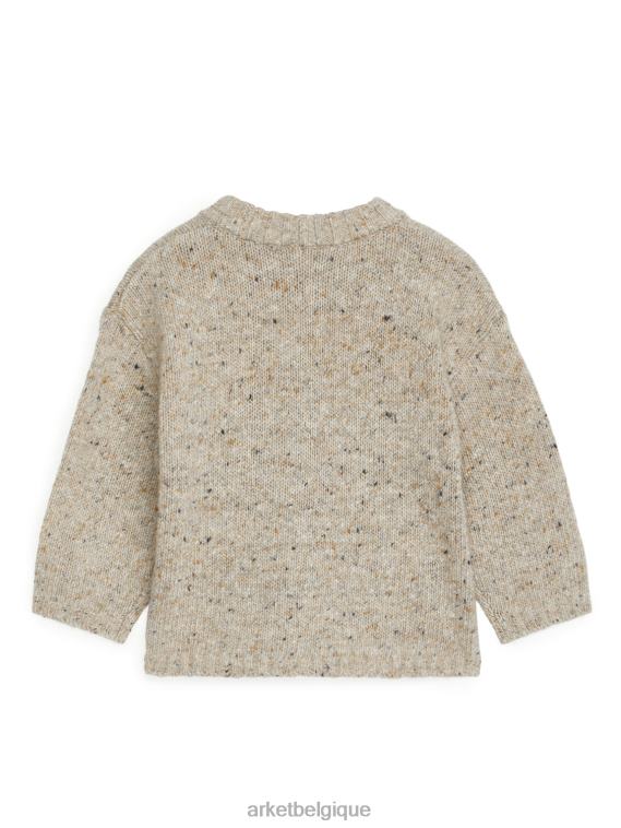 ARKET pull en laine neps enfants beige mélangé T46DR1622 vêtements