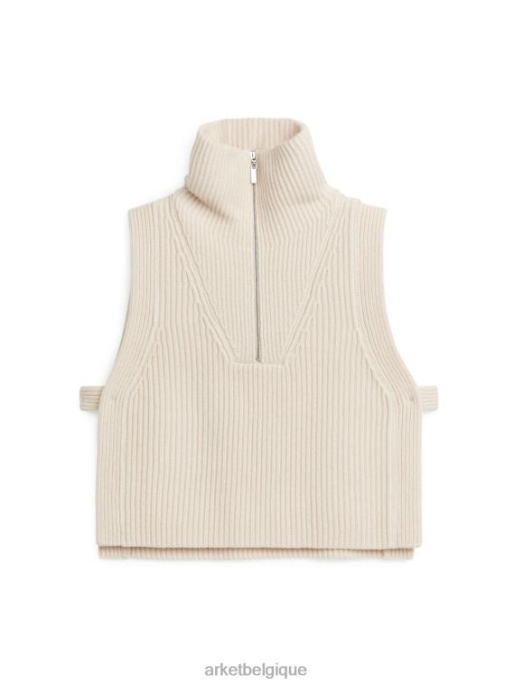 ARKET col zippé en laine femmes blanc cassé T46DR844 accessoires