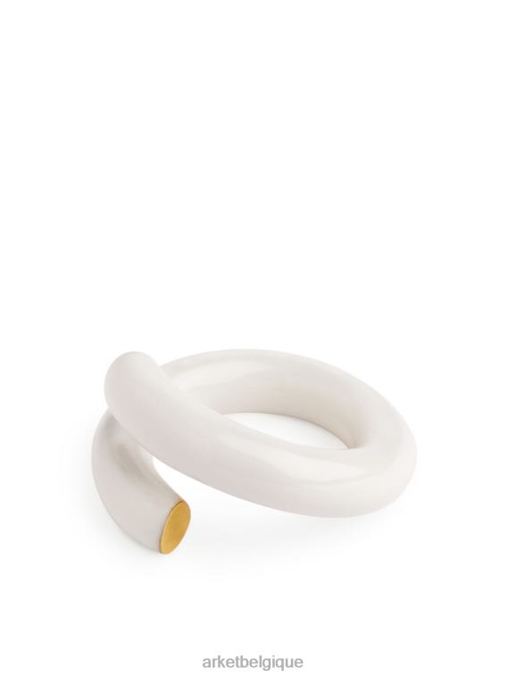 ARKET bague ouverte en émail femmes blanc T46DR795 accessoires