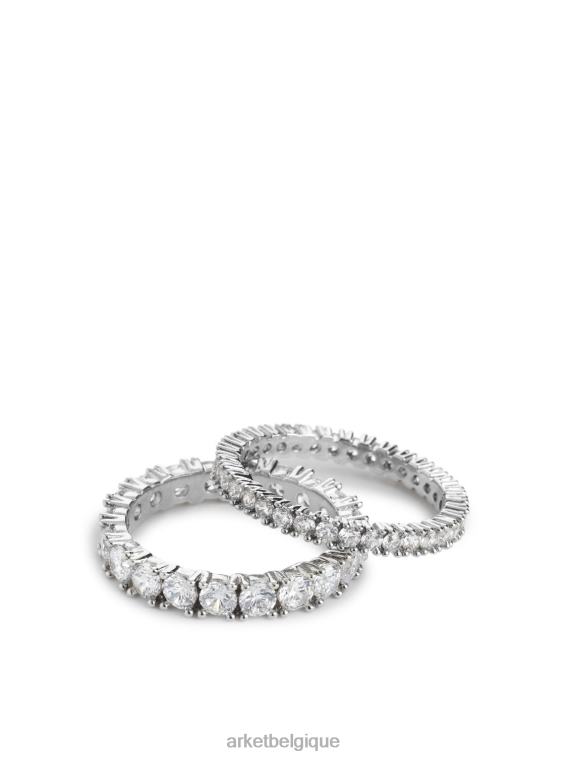 ARKET bague pinky en strass lot de 2 femmes argent T46DR797 accessoires
