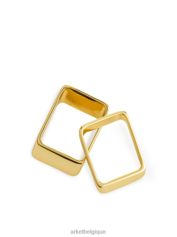 ARKET bague plaquée or lot de 2 femmes or T46DR800 accessoires