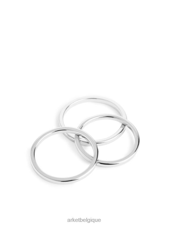 ARKET bagues en argent sterling lot de 3 femmes argent T46DR793 accessoires