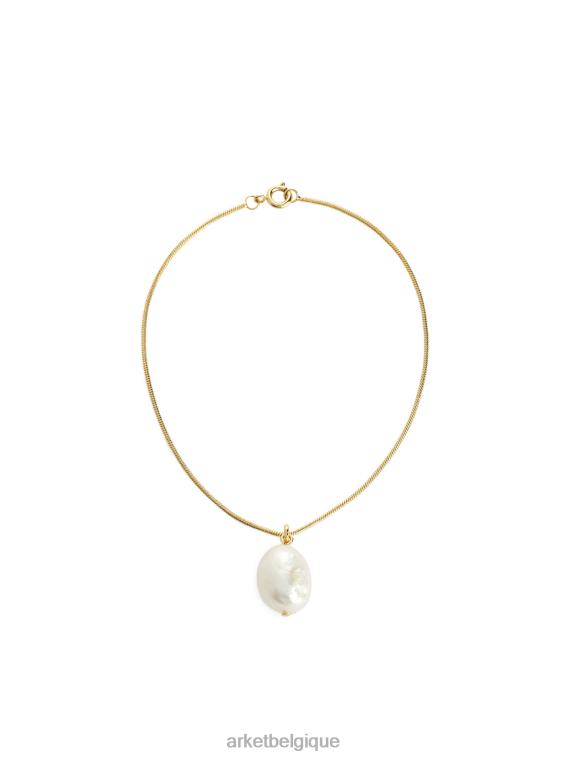 ARKET bracelet de cheville à pendentif en perles d'eau douce femmes or/blanc T46DR787 accessoires
