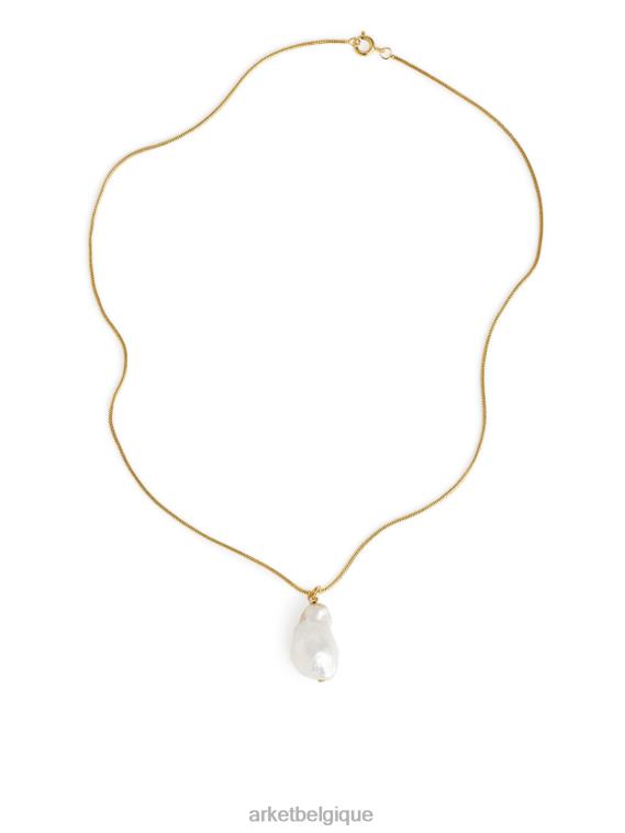 ARKET collier à pendentif en perles d'eau douce femmes or/blanc T46DR781 accessoires