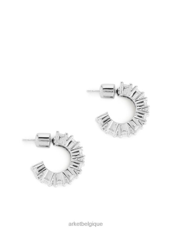 ARKET grosses créoles strass 20 mm femmes argent T46DR798 accessoires