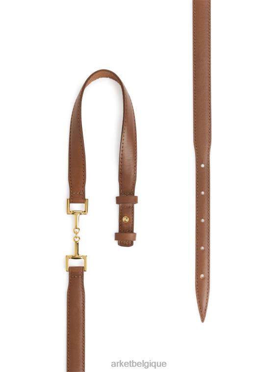 ARKET ceinture en cuir à boucle mors femmes beige T46DR830 accessoires