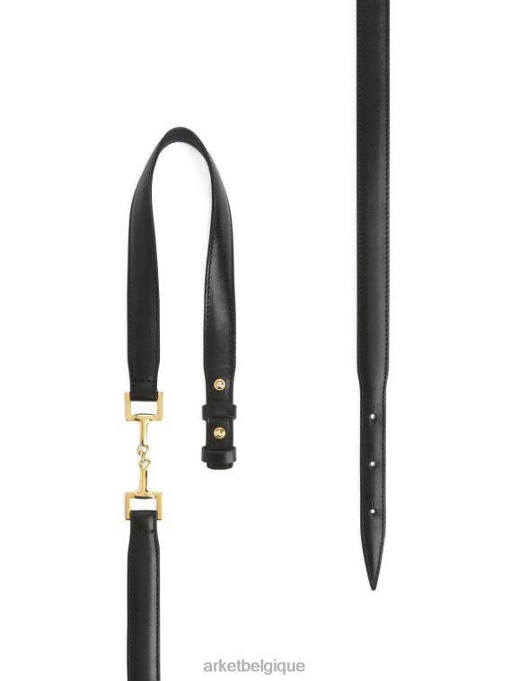 ARKET ceinture en cuir à boucle mors femmes noir T46DR835 accessoires