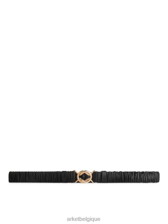 ARKET ceinture en cuir froissée femmes noir T46DR825 accessoires
