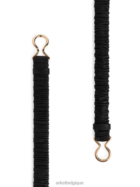 ARKET ceinture en cuir froissée femmes noir T46DR825 accessoires