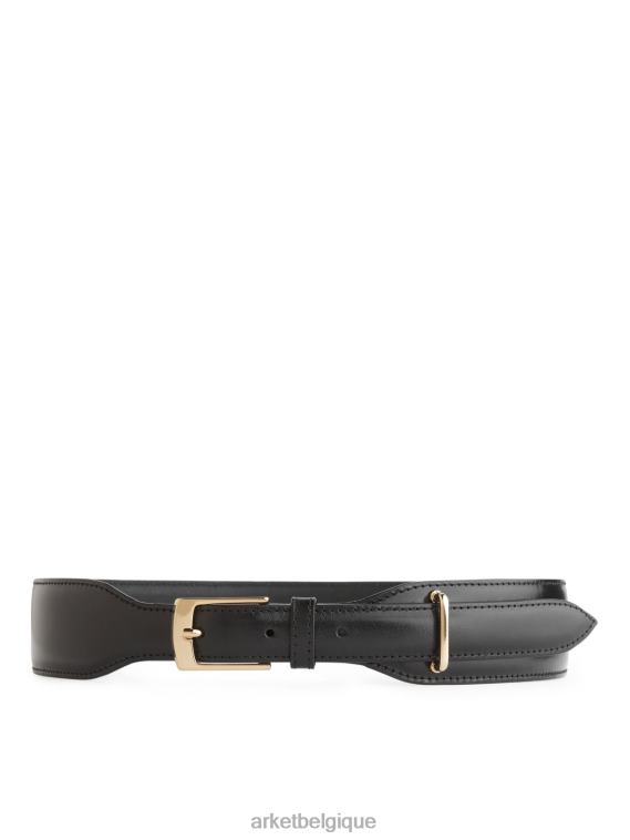 ARKET ceinture en cuir taille haute femmes noir T46DR838 accessoires
