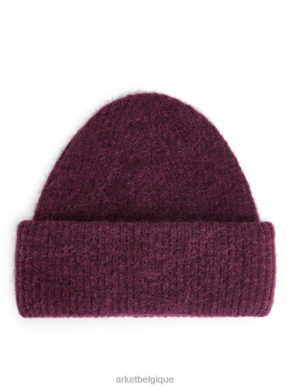 ARKET bonnet double pli en alpaga et mérinos femmes Bourgogne T46DR896 accessoires