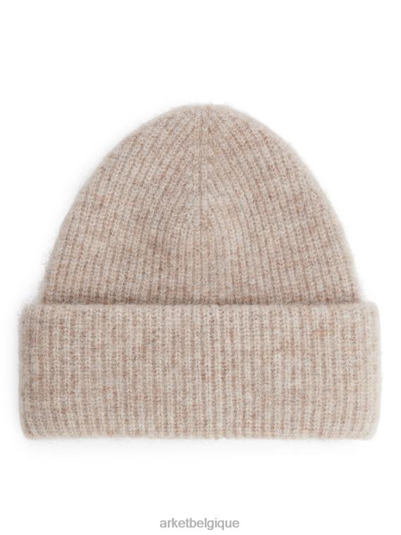 ARKET bonnet double pli en alpaga et mérinos femmes beige T46DR905 accessoires