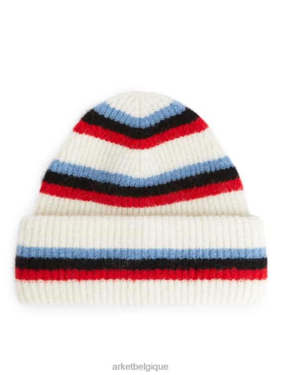 ARKET bonnet double pli en alpaga et mérinos femmes blanc/rouge/bleu/noir T46DR882 accessoires