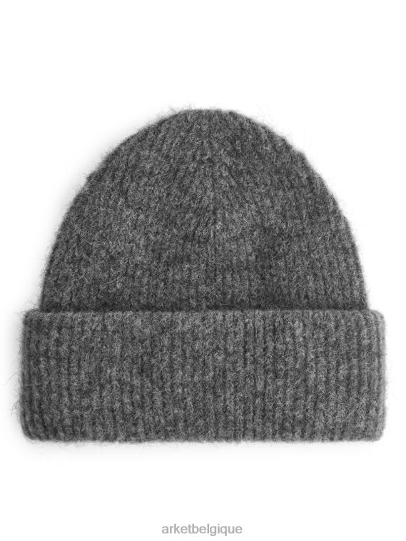 ARKET bonnet double pli en alpaga et mérinos femmes gris foncé T46DR901 accessoires